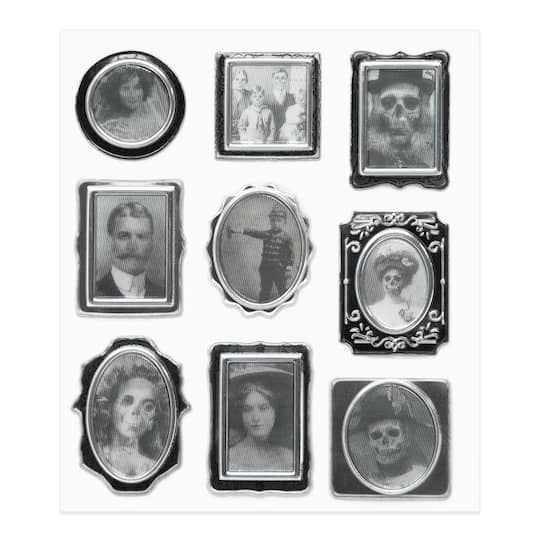 Black & White Spooky Portraits Lenticular Dimensional Stickers by Recollections™